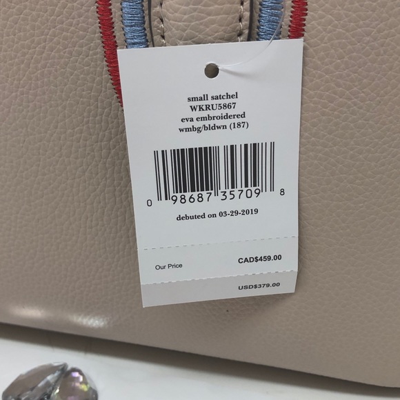 KATE♠️SPADE EVA EMBROIDERED SMALL SATCHEL- NEW!! - Picture 5 of 5